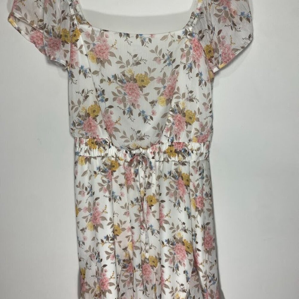 Mi Ami White Floral Mini Dress